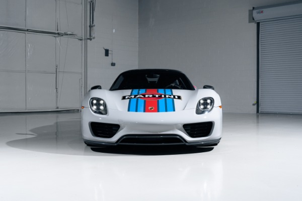 Used 2015 Porsche 918 Spyder Weissach Package Martini Livery Only 1901 Miles FULL PPF Serviced for sale Sold at Chicago Motor Cars in West Chicago IL 60185 5