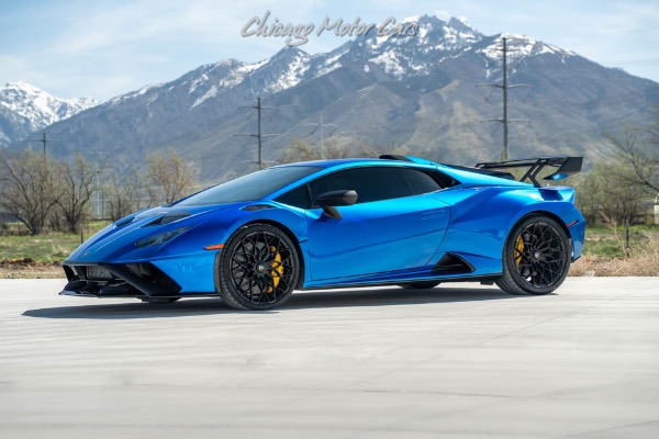 Used 2023 Lamborghini Huracan STO Original MSRP $430k+ Full Exterior Carbon Pack! Blu Nethuns! Full PPF! for sale Sold at Chicago Motor Cars in West Chicago IL 60185 2