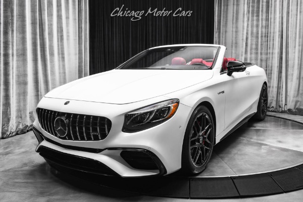 Used 2019 Mercedes-Benz AMG S63 Convertible Rare Cashmere White Magno Burmester Sound New Brakes for sale Sold at Chicago Motor Cars in West Chicago IL 60185 2