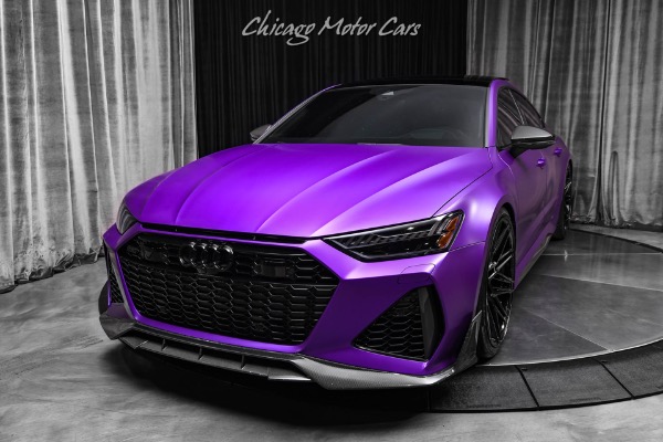 Used 2021 Audi RS7 4.0T Quattro Purple Satin Wrap! Vossen Wheels! APR Intake+ Stage 2 Tune for sale $82,800 at Chicago Motor Cars in West Chicago IL 60185 2