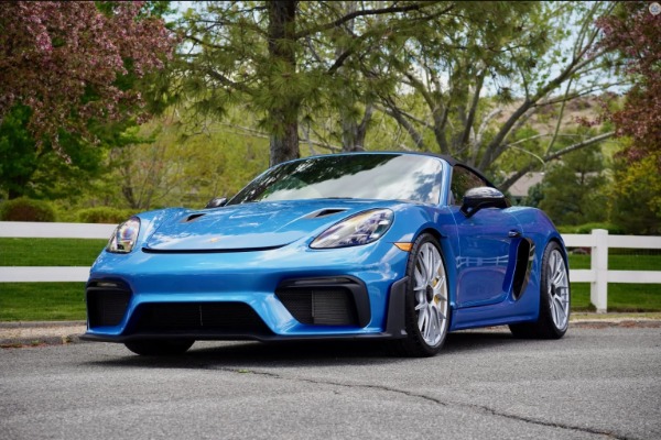 Used 2024 Porsche 718 Boxster Spyder RS Paint To Sample Only 600 Miles South Sea Blue Metallic LOADED! for sale Sold at Chicago Motor Cars in West Chicago IL 60185 3