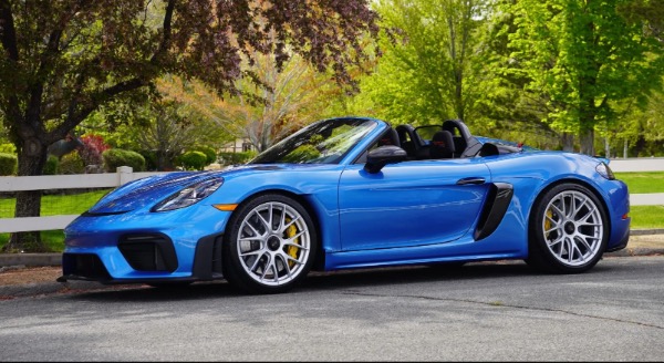 Used 2024 Porsche 718 Boxster Spyder RS Paint To Sample Only 600 Miles South Sea Blue Metallic LOADED! for sale Sold at Chicago Motor Cars in West Chicago IL 60185 1