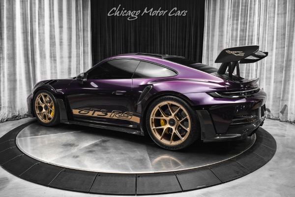 Used 2024 Porsche 911 GT3 RS Weissach Over $60k+ 9design Carbon Fiber Aero Midnight Purple Voodoo Exhaust for sale Sold at Chicago Motor Cars in West Chicago IL 60185 3