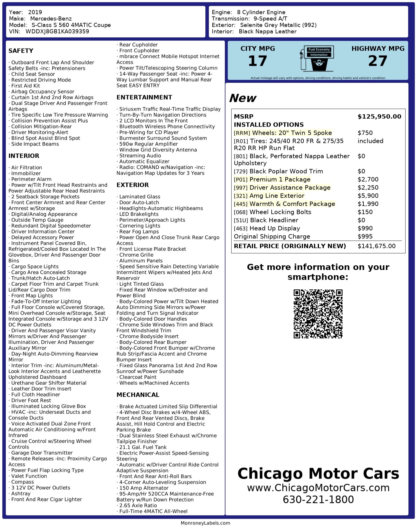 2019 MERCEDES-BENZ S-CLASS - Image 55