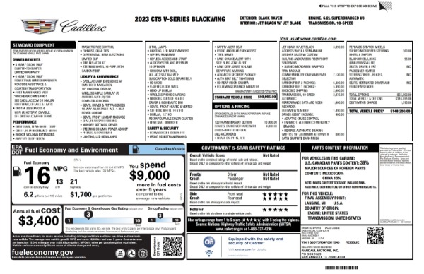 Used 2023 Cadillac CT5-V Blackwing $148,250+ MSRP! for sale Sold at Chicago Motor Cars in West Chicago IL 60185 1