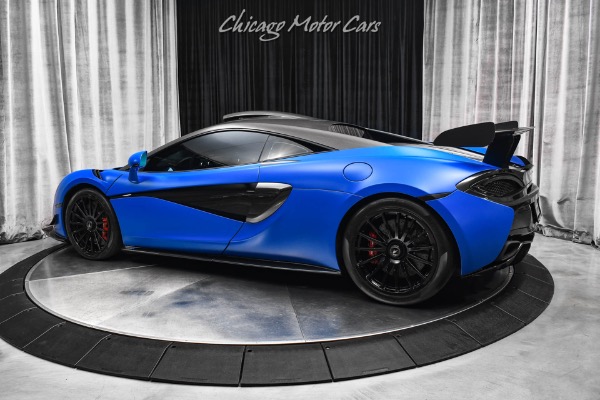 Used 2020 McLaren 620R Only 3k Miles MSO Paris Blue $307,995+ MSRP Carbon Fiber Fender Louvres for sale Sold at Chicago Motor Cars in West Chicago IL 60185 3