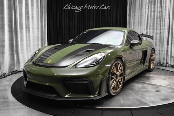 Used 2023 Porsche 718 Cayman GT4RS Sonderwunsch PTS Nato Olive Weissach Magnesium Wheels MSRP $231k+ for sale Sold at Chicago Motor Cars in West Chicago IL 60185 2