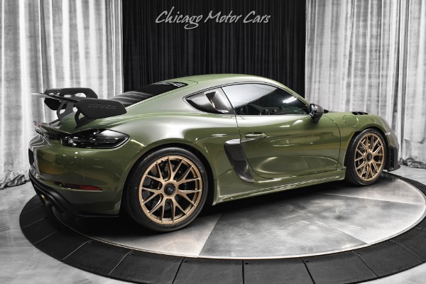 Used 2023 Porsche 718 Cayman GT4RS Sonderwunsch PTS Nato Olive Weissach Magnesium Wheels MSRP $231k+ for sale Sold at Chicago Motor Cars in West Chicago IL 60185 5