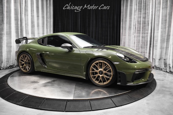 Used 2023 Porsche 718 Cayman GT4RS Sonderwunsch PTS Nato Olive Weissach Magnesium Wheels MSRP $231k+ for sale Sold at Chicago Motor Cars in West Chicago IL 60185 6