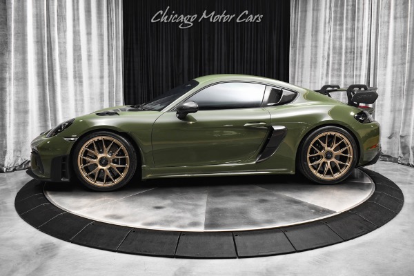 Used 2023 Porsche 718 Cayman GT4RS Sonderwunsch PTS Nato Olive Weissach Magnesium Wheels MSRP $231k+ for sale Sold at Chicago Motor Cars in West Chicago IL 60185 1