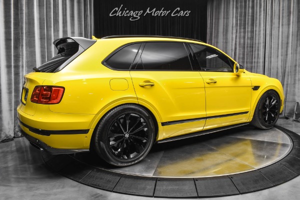Used 2017 Bentley Bentayga W12 Monaco Yellow Mulliner Driving Spec Pano Roof Carbon Exterior Upgrades for sale Sold at Chicago Motor Cars in West Chicago IL 60185 5