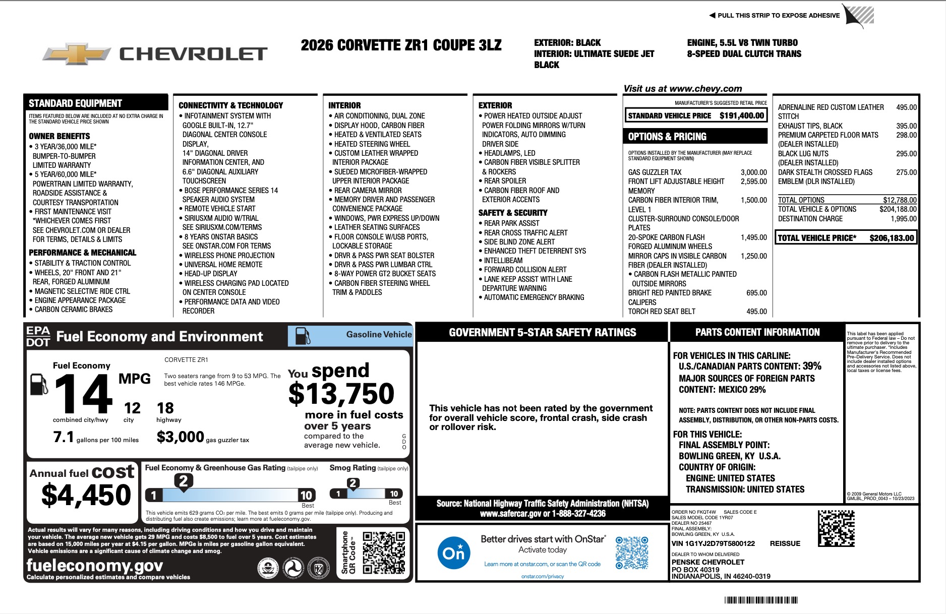 2026 CHEVROLET CORVETTE ZR1 COUPE - Image 2
