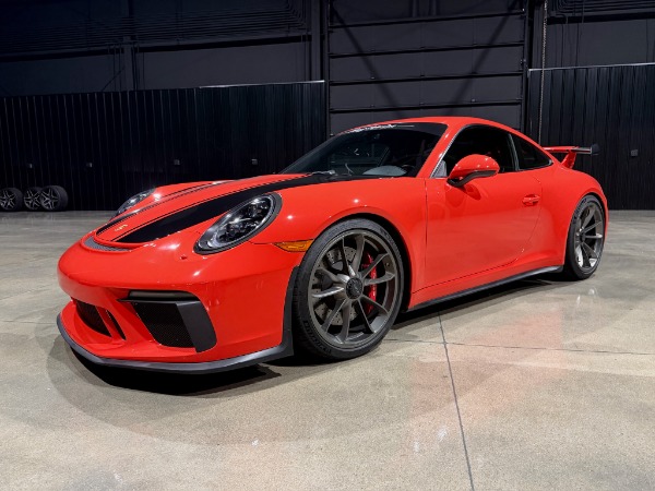 Used 2018 Porsche 911 GT3 Coupe Lava Orange Bucket Seats Carbon Fiber Front PPF Roll Cage for sale $205,800 at Chicago Motor Cars in West Chicago IL