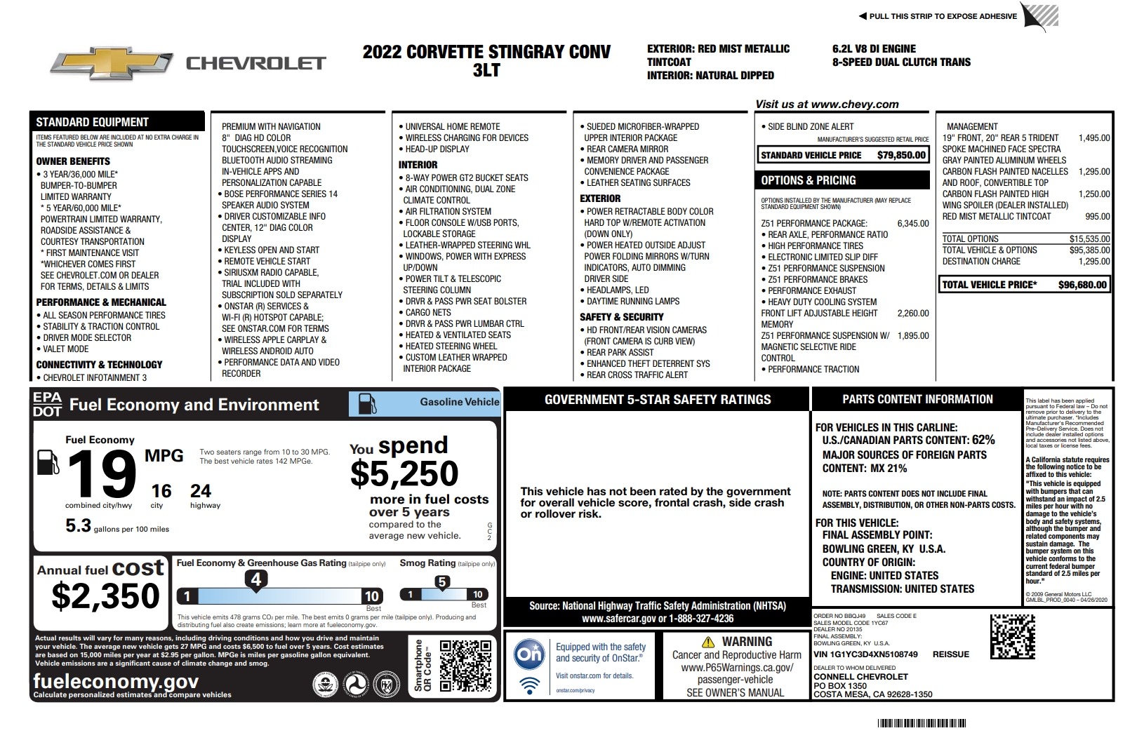 2022 CHEVROLET CORVETTE - Image 1