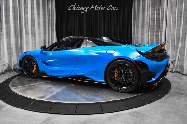 Used 2022 McLaren 765LT Spider Elite Ambient Blue Paint MSO Black Pack MSO Carbon Fiber Front Lift for sale Sold at Chicago Motor Cars in West Chicago IL 60185 3