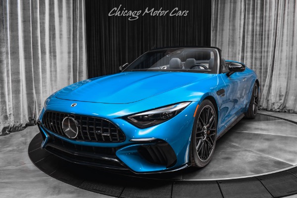 Used 2022 Mercedes-Benz SL63 AMG Roadster MSRP $212K+ MANUFACTUR Hyper Blue Met PCCBS Carbon Fiber Trim for sale Sold at Chicago Motor Cars in West Chicago IL 60185 2