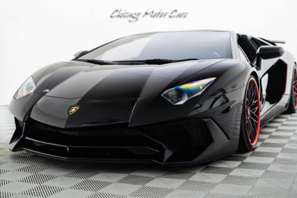 Used 2017 Lamborghini Aventador SV Roadster LP 750-4 HOT Black on Black Spec Full PPF Front Lifter Rosso Accents Loaded for sale Sold at Chicago Motor Cars in West Chicago IL 60185 3