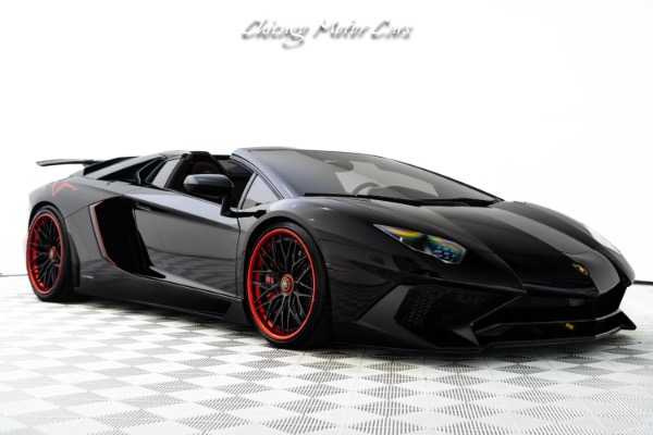 Used 2017 Lamborghini Aventador SV Roadster LP 750-4 HOT Black on Black Spec Full PPF Front Lifter Rosso Accents Loaded for sale Sold at Chicago Motor Cars in West Chicago IL 60185 6