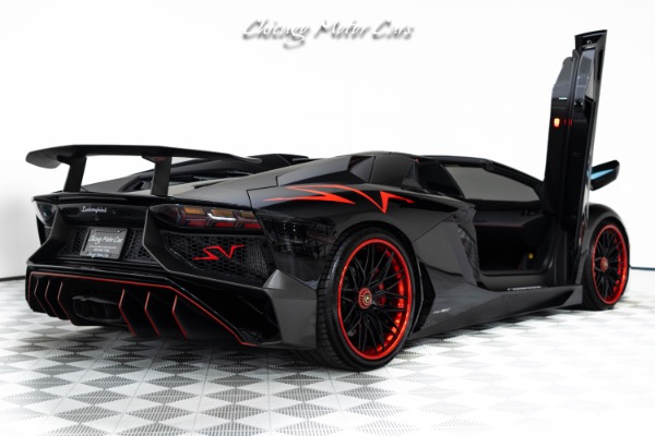 Used 2017 Lamborghini Aventador SV Roadster LP 750-4 HOT Black on Black Spec Full PPF Front Lifter Rosso Accents Loaded for sale Sold at Chicago Motor Cars in West Chicago IL 60185 1