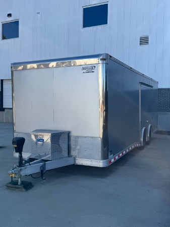 Used 2016 Bravo 24 Foot Car Hauler Trailer Aluminum 12k GVWR Tandem Axle Floor Tracks Side Opening Easy Access for sale Sold at Chicago Motor Cars in West Chicago IL 60185 2