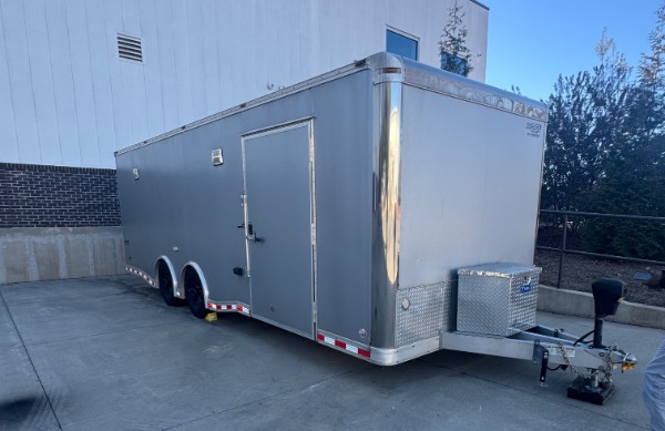 Used 2016 Bravo 24 Foot Car Hauler Trailer Aluminum 12k GVWR Tandem Axle Floor Tracks Side Opening Easy Access for sale Sold at Chicago Motor Cars in West Chicago IL 60185 1