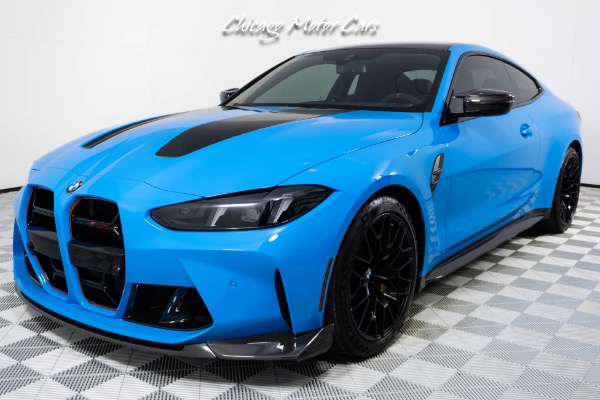 Used 2025 BMW M4 CS Only 900 Miles Individual Riviera Blue Front PPF Carbon Ceramic Brakes for sale Sold at Chicago Motor Cars in West Chicago IL 60185 6