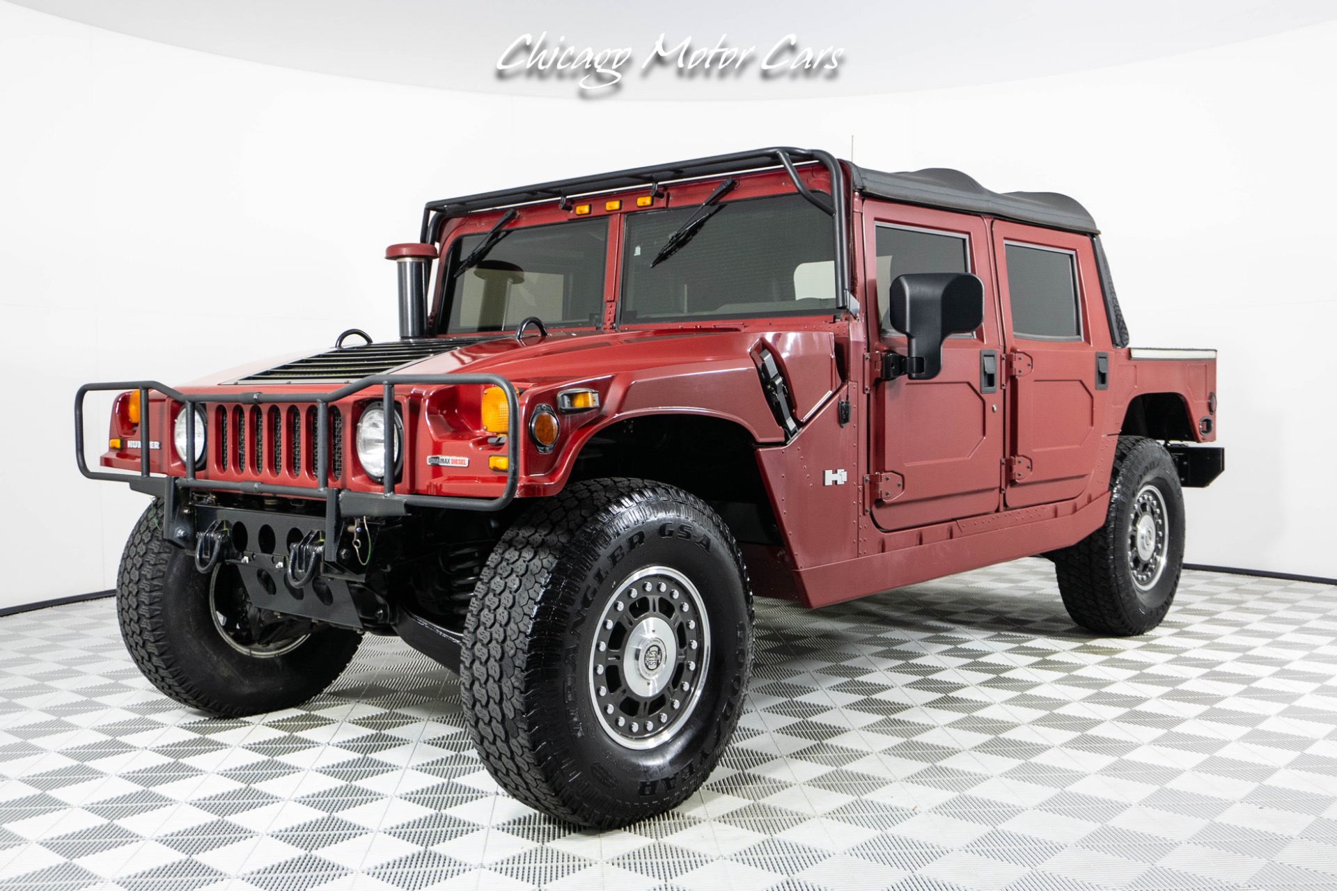 Used 1998 AM General Hummer H1 Open Top Candy Apple Red Forged Used 1998 AM General Hummer H1 Open Top Candy Apple Red Forged