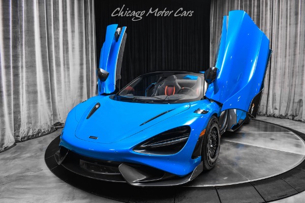 Used 2022 McLaren 765LT Spider Ambient Blue Tons of Carbon Fiber Axle Lifter Brixton Forged Wheels PPF for sale Sold at Chicago Motor Cars in West Chicago IL 60185 2