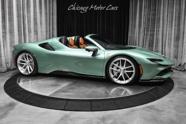 Used 2025 Ferrari SF90 Spider Verde Francesca 949 Miles Daytona Racing Seats Axle Lifter Carbon Fiber PPF for sale Sold at Chicago Motor Cars in West Chicago IL 60185 6