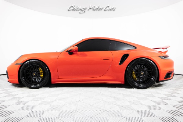 Used 2022 Porsche 911 Turbo S Rare Lava Orange HRE Wheels Carbon Ceramic Brakes Custom Exhaust Loaded for sale Sold at Chicago Motor Cars in West Chicago IL 60185 3