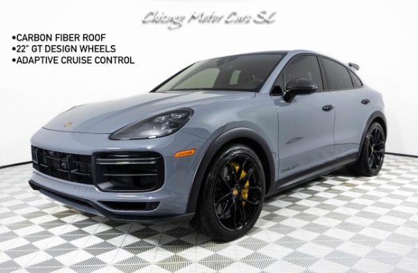 Used 2022 Porsche Cayenne Turbo GT Arctic Grey 22in GT Design Wheels Carbon Fiber Roof Only 19K Miles Loaded for sale Sold at Chicago Motor Cars in West Chicago IL 60185 1