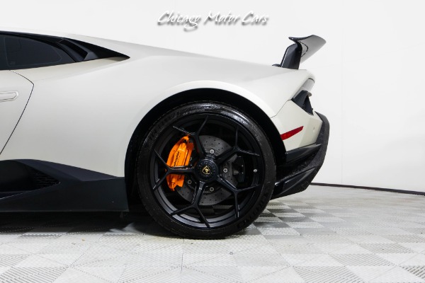 Used 2018 Lamborghini Huracan Performante LP640-4 Ad Personam Bianco Canopus Full PPF Carbon Ceramics Arancio Interior Accent for sale $368,800 at Chicago Motor Cars in West Chicago IL 60185 4