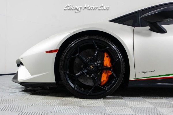 Used 2018 Lamborghini Huracan Performante LP640-4 Ad Personam Bianco Canopus Full PPF Carbon Ceramics Arancio Interior Accent for sale $368,800 at Chicago Motor Cars in West Chicago IL 60185 5
