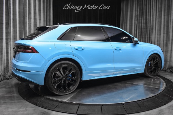 Used 2019 Audi Q8 Quattro Prestige 55 TFSI Baby Blue Wrap & Calipers Lowering Springs LOADED for sale Sold at Chicago Motor Cars in West Chicago IL 60185 5