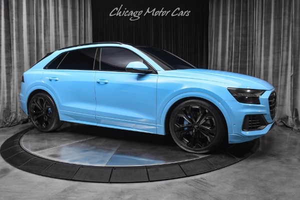 Used 2019 Audi Q8 Quattro Prestige 55 TFSI Baby Blue Wrap & Calipers Lowering Springs LOADED for sale Sold at Chicago Motor Cars in West Chicago IL 60185 6