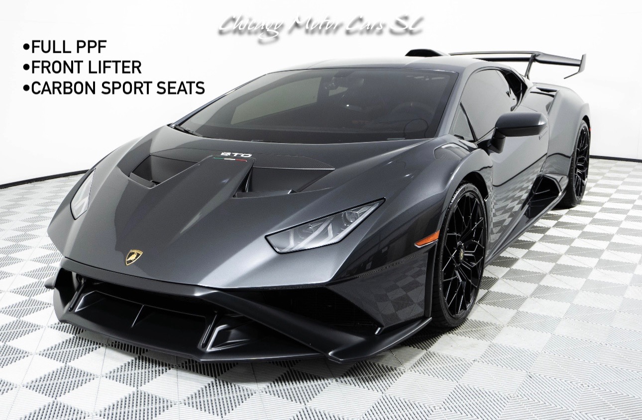 Used 2022 Lamborghini Huracan STO Only 4K Miles Full PPF Grigio Lynx Carbon Sport Seats Front Lifter Sportivo for sale Sold at Chicago Motor Cars in West Chicago IL 60185 1