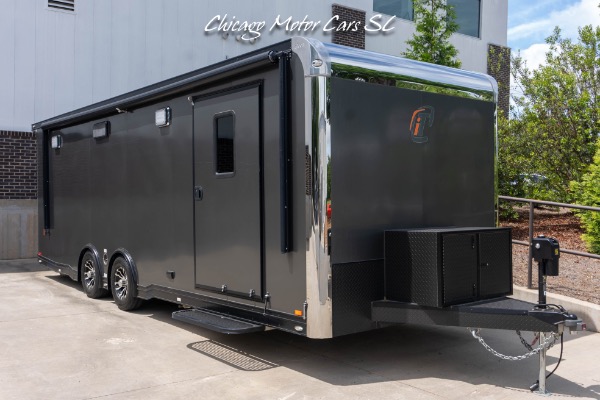 Used 2023 INTECH ICON 28 Aluminum Race Trailer SIDE FLIP DOORS  AC,Awning, TV & Fridge for sale Sold at Chicago Motor Cars in West Chicago IL 60185 1