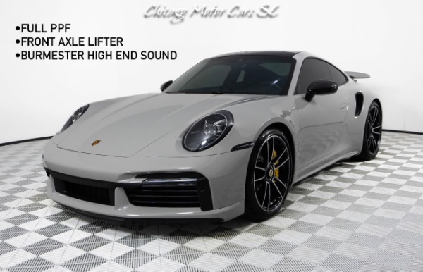 Used 2023 Porsche 911 Turbo S Coupe 1 Owner Chalk Finish Full PPF Front Lifter Sport Exhaust Loaded for sale Sold at Chicago Motor Cars in West Chicago IL 60185 1
