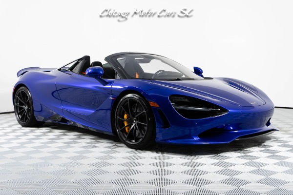 Used 2026 McLaren 750S Spider Only 2K Miles Full Body PPF Tanzanite Blue Finish Front Axle Lift for sale Sold at Chicago Motor Cars in West Chicago IL 60185 6