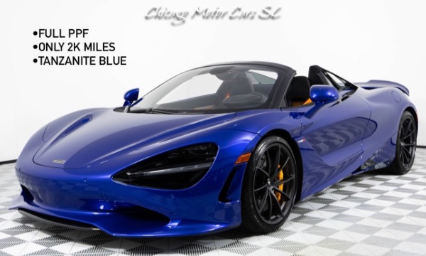 Used 2026 McLaren 750S Spider Only 2K Miles Full Body PPF Tanzanite Blue Finish Front Axle Lift for sale Sold at Chicago Motor Cars in West Chicago IL 60185 1