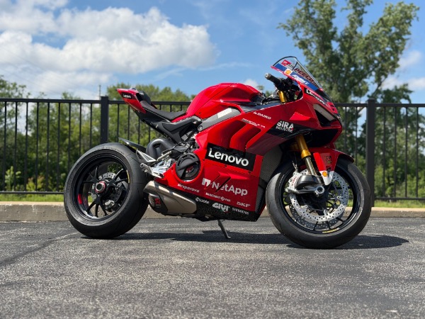 Used 2024 Ducati Panigale V4 S Bagnaia World Champion 1 of ONLY 260 TONS of Carbon Fiber GP Livery SIGNED for sale $82,800 at Chicago Motor Cars in West Chicago IL 60185 3