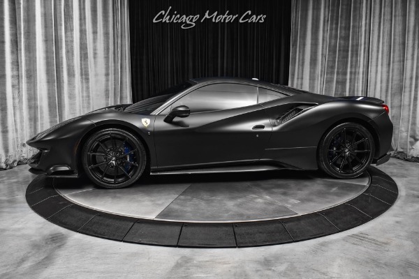 Used 2020 Ferrari 488 Pista Coupe Loaded $511k+ MSRP Satin Black W/ Bianco/Blu Stripe Tons of Carbon for sale Sold at Chicago Motor Cars in West Chicago IL 60185 1