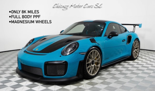 Used 2018 Porsche 911 GT2 RS Weissach Magnesium Wheels Full PPF Miami Blue Front Lift for sale Sold at Chicago Motor Cars in West Chicago IL 60185 1