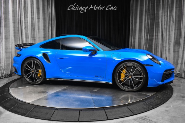 Used 2022 Porsche 911 Turbo S Coupe Only 2K Miles Shark Blue Carbon Bucket Seats Axle Lifter for sale Sold at Chicago Motor Cars in West Chicago IL 60185 6