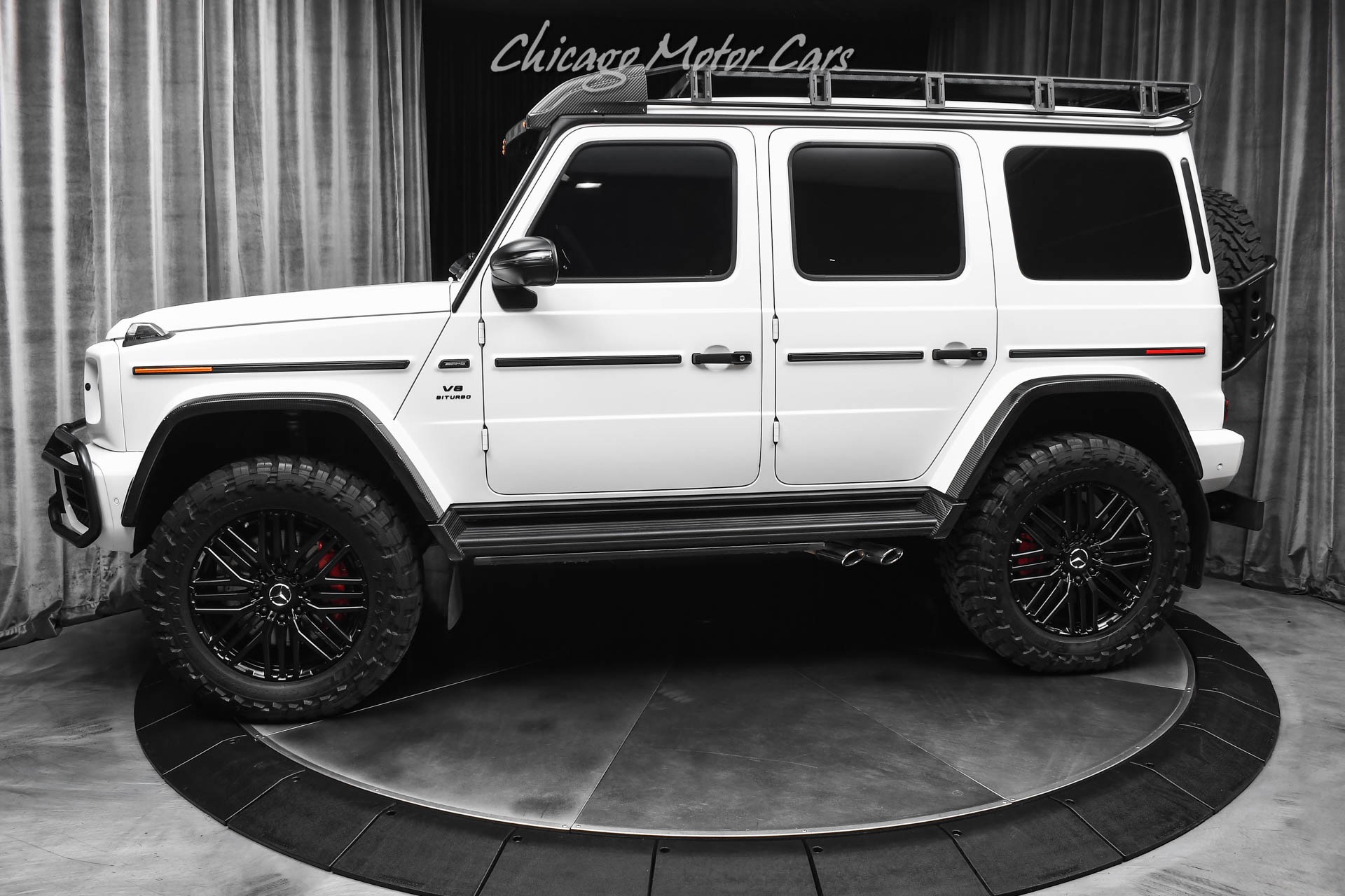 Used 2023 Mercedes-Benz AMG G63 4x4 Squared! Satin PPF Carbon Pieces Red Interior Roof Rack for sale Sold at Chicago Motor Cars in West Chicago IL 60185 1