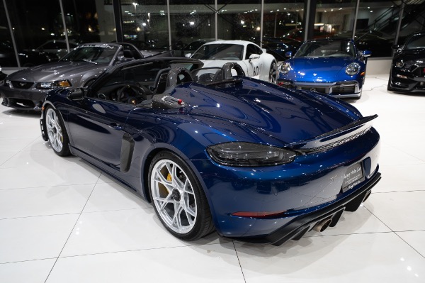 Used 2025 Porsche 718 Boxster Spyder RS Weissach LOW Miles Gentian Blue Front Lift LOADED for sale Sold at Chicago Motor Cars in West Chicago IL 60185 2