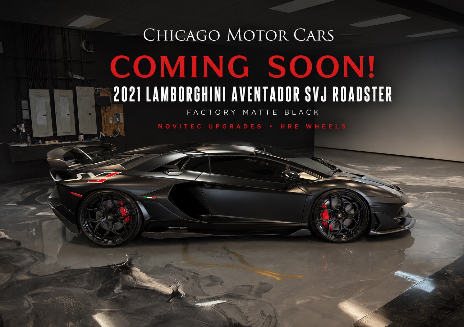 Used 2021 Lamborghini Aventador SVJ Roadster LP770-4 Factory Matte Black HREs Novitec Upgrades Carbon Fiber for sale $1,695,800 at Chicago Motor Cars in West Chicago IL 60185 1