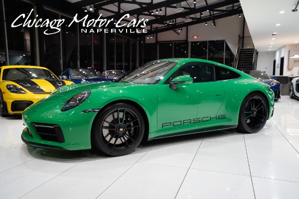 Used 2022 Porsche 911 Carrera GTS Coupe Python Green 7 Speed Lightweight Pkg Deviated Stitching for sale Call for price at Chicago Motor Cars in West Chicago IL