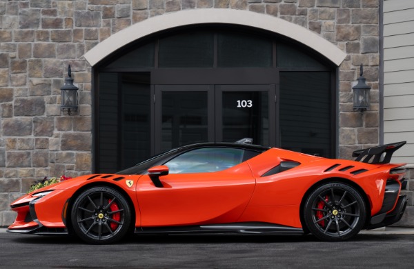 Used 2025 Ferrari SF90 XX Stradale Coupe Rosso Dino Carbon Fiber Everywhere! HARD LOADED! Racing Livery! for sale Sold at Chicago Motor Cars in West Chicago IL 60185 2