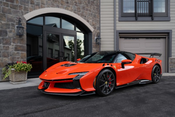 Used 2025 Ferrari SF90 XX Stradale Coupe Rosso Dino Carbon Fiber Everywhere! HARD LOADED! Racing Livery! for sale Sold at Chicago Motor Cars in West Chicago IL 60185 1